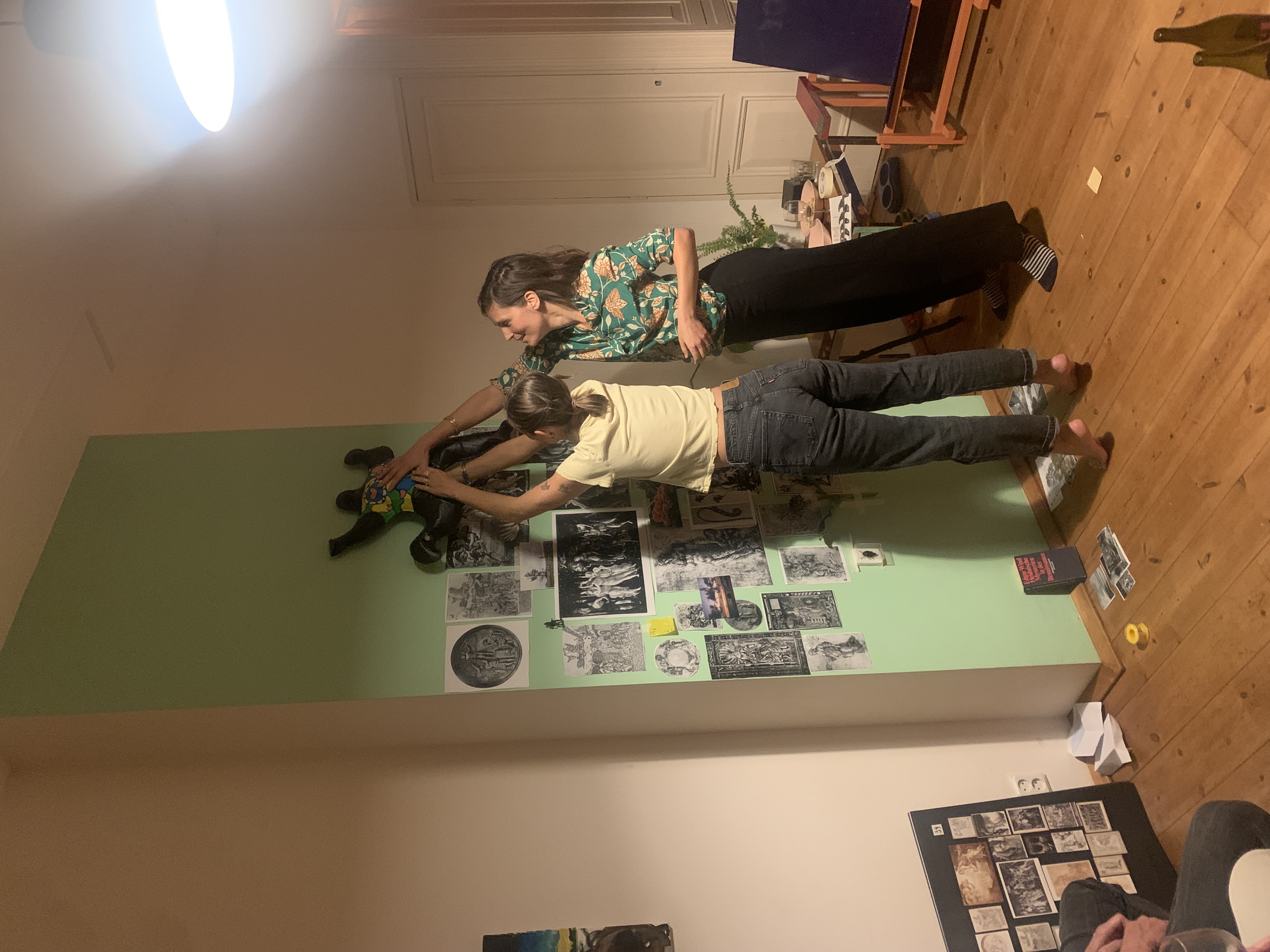 Guests gathered around a Mnemosyne Atlas panel at an SPA